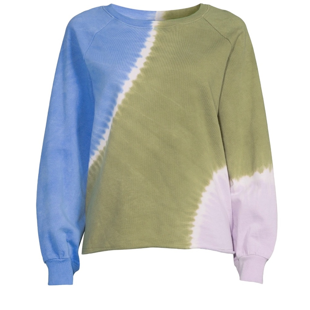 TIME & TRU Tie Dye Sweatshirt Blue Olive Green & Purple